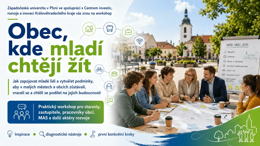 Pozvánka na workshop Obec, kde mladí chtějí žít